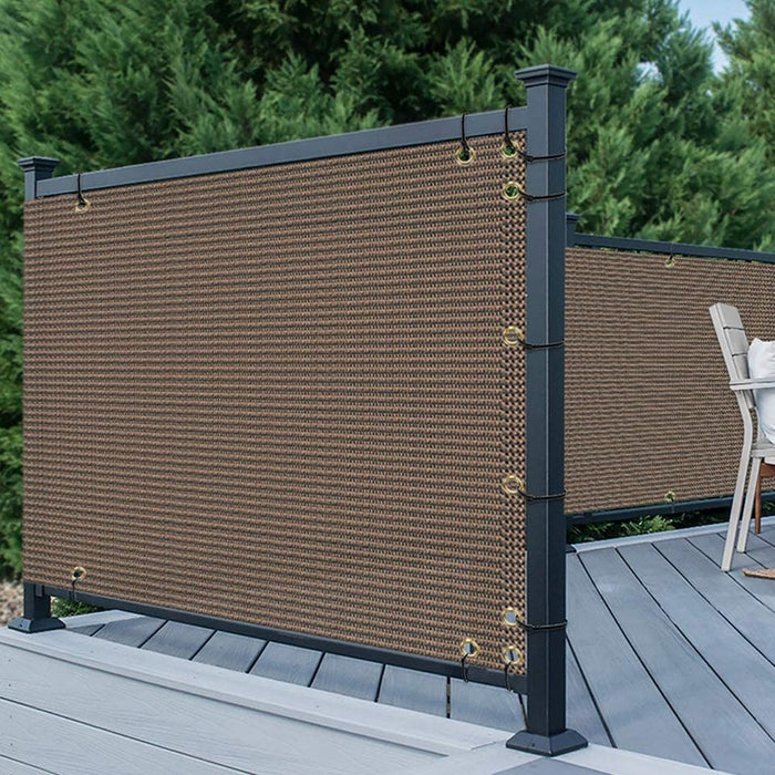 3' x 15' Brown Privacy Deck Fence Screen for Balcony Verandah Porch Patio Pool Backyard Rails