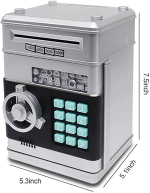 Piggy Bank, Electronic Real Cash Coin Money Bank with Safe Password Lock, Auto Scroll Pap...