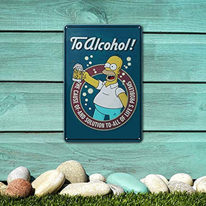 Simpsons Vintage Metal Tin Homer Poster Retro Duff Sign Home Decor 8 x 12 Inches