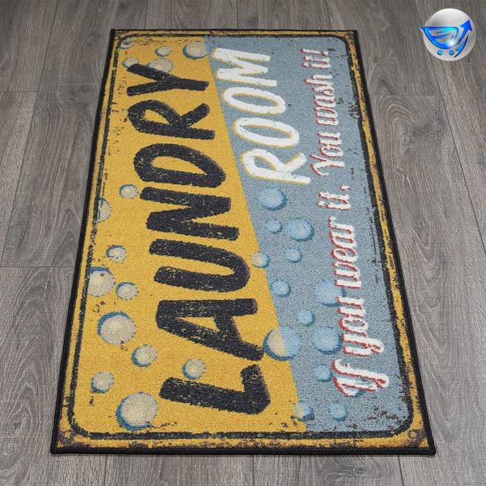 Laundry Design Rubber Back Runner Rug, 20" x 59"