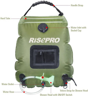 Solar Shower Bag, 5 gallons/20L Solar Heating Premium Camping Shower Bag Hot Water