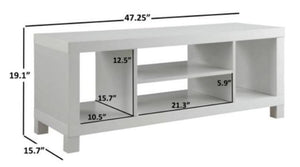 White TV Stand, Holds TV's up to 42", Open Console Stand, Modern