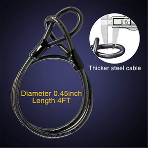 Bike U Lock,20mm Heavy Duty Combination Bicycle u Lock Shackle 4ft Length Security Cable