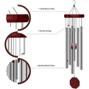 Memorial Sympathy Large Deep Tone Outdoor Wind Chimes with 6 Tuned Tubes Garden Patio Balcony