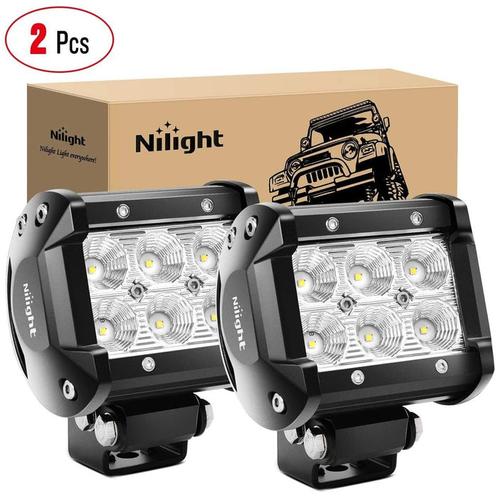 2 Pack Flood LED Off Road Lights 18 W 1260 LM Super Bright Fog Light