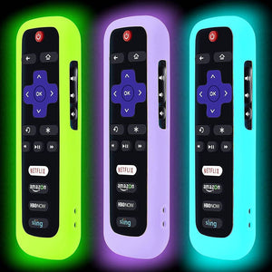 Glow in The Dark Remote Case for Roku Smart TV Remote Protective (3 Pack)