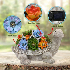 🔥NEW🔥Solar Garden Statue Turtle Figurine 7 LED Lights (Turtle)