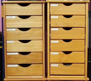 Wood Rolling Craft Storage Cabinet 6 Drawers Lightweight Home Office Cart Organizer