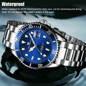 Waterproof Men's Watch Classic Stainless Steel Quartz Business Luminous Bracelet