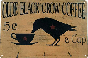 tin metal sign, black crow 8X12 inches