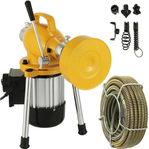 Drain Cleaning Auger Machine Sewer Snake Cleaner Pipe Declogger 66ft Cable **Brand New**