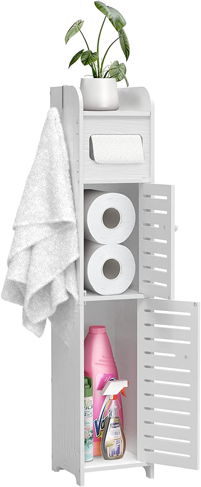 Small Bathroom Storage Cabinet with 2 Doors and 2 Shelves