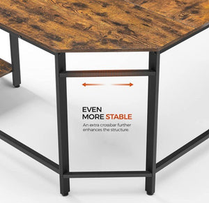 Brand New!! Computer Desk, 54-Inch L-Shaped Corner Desk, Writing Study Workstation with Shelves