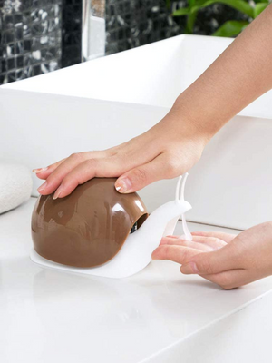Cute Snail Soap Dispenser for Kitchen Bathroom etc. 120ML, Brown