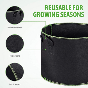 10-Pack 10 Gallon Grow Bags Heavy Duty Aeration Fabric Pots Thickened Nonwoven Fabric Pots Plant Grow Bags with Handles