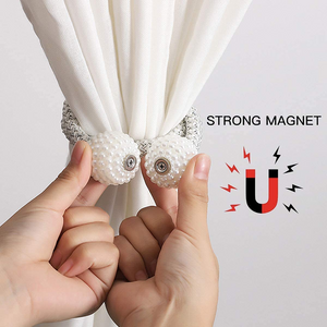 Magnetic Curtain Tiebacks 4 Pack Silver Grey