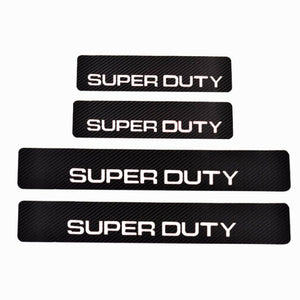 Carbon Fiber Leather Car Door Sill Cover Protector for Ford Super Duty 4 Pcs