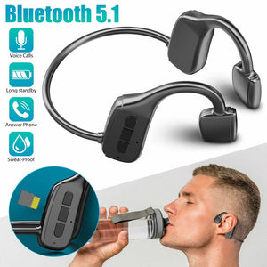 Bone Conduction Headphones Bluetooth 5.1 Wireless Earbuds Outdoor Sport Headset-NEW