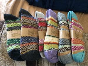 5 Pairs Womens Winter Soft Cabin Wool Socks | SALE NOW! 35%wool , 29% cotton , 36% polyester