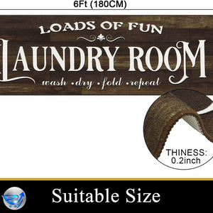 Laundry Room Rug Farmhouse Non-slip Runner Rug (Brown, 2'x6')