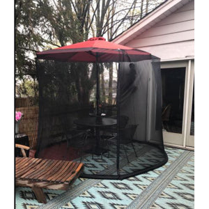 Clearance Sale !! Outdoor 9-Foot Umbrella Table Screen, Black