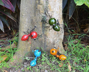 Set of 4 Colorful Metal Ant Garden Decor Outdoor Garden Yard Art Wall Sculptures