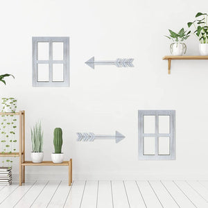 Rustic Wooden Window Frames Wall Decor 4 Pack Arrow Decor White Wood Window Pane. wreaths not included
