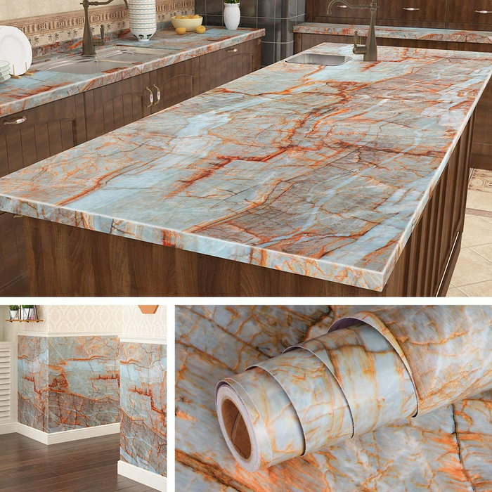 ♨️BRAND NEW❗❗Marble Wallpaper Contact Paper Countertops Kitchen Table Top Cover 15.8x78.8"♨️