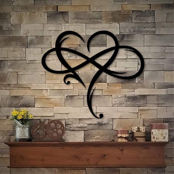 (BRAND NEW) Eternal Love Infinity Heart Hanging Sign 10" x 12" - Painted Metal - Home Office Bedroom Wall Decor Art Decoration - LIMITED STOCK! ★★★★★