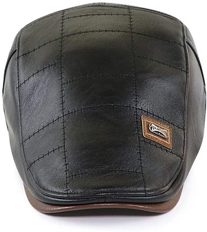 Adjustable PU Leather Ivy Men Cap