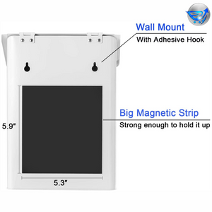 Wall Mounted Lint Box Holder Trash can with lid for Dryer, White