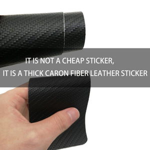 Carbon Fiber Leather Car Door Sill Cover Protector for Ford Super Duty 4 Pcs