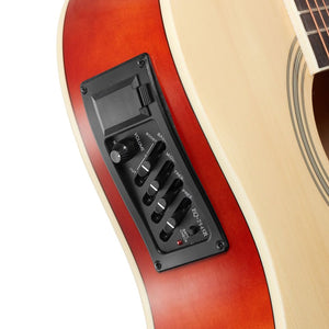 Electric Acoustic Guitar | Thinline Cutaway Acoustic Electric Guitar with Gig Bag, Right Handed