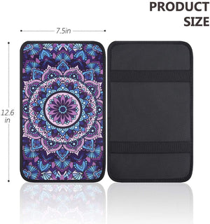 Car Center Console Armrest Cover Pad, Universal Fit Soft Stylish Pattern, Lotus