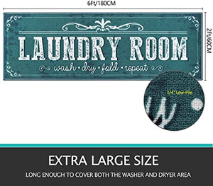 24"x71" Laundry Room Rug Non Slip Large Laundry Rug Runner Machine Washable