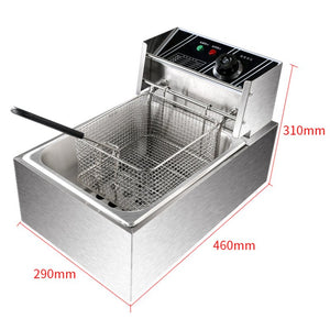 6L Commercial Electric Deep Fryer Restaurant Stainless Steel 6.3QT Home1750W