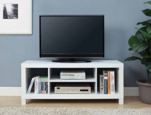White TV Stand, Holds TV's up to 42", Open Console Stand, Modern