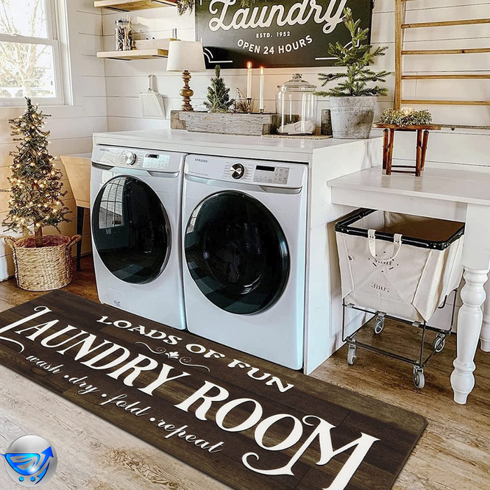 Laundry Room Rug Farmhouse Non-slip Runner Rug (Brown, 2'x6')