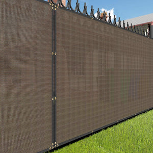 6' x 50' Brown Fence Privacy Screen, Commercial Outdoor Backyard Shade Windscreen Mesh Fabric 3 Years Warranty (Customized Set of 1