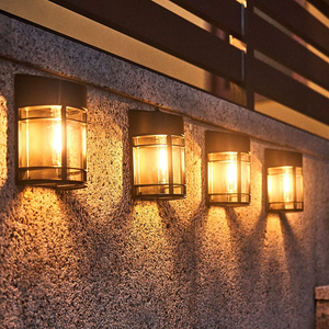 4 Pack Solar Wall Mount Lights Outdoor Deck Patio Fence Light Waterproof Decorative Light Fixture Warm White