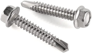 50 Pack Stainless Steel Hex Washer Head Self Drilling Screws