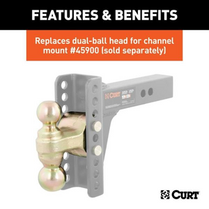 CURT Adjustable Hitch Channel Mount Dual Ball Adjustable 2 Shank 14000lbs