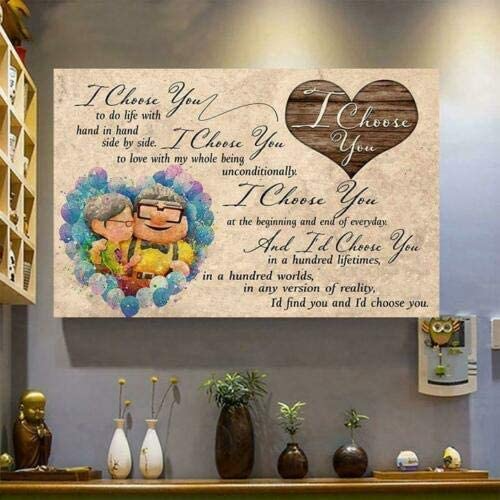 I Choose You to Do Life up Carl and Ellie Funny Wall Decor Metal Tin Sign, 12x8 Inch