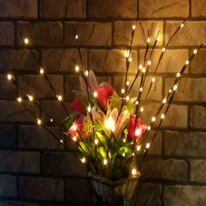 20 LED Xmas Willo Branch Floral Lights Lamp Tree Decorations
