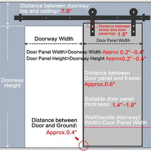 6.6 ft Sliding Track Barn Door Hanging Hardware Kit for Single Door Powder Coated Iron NEW