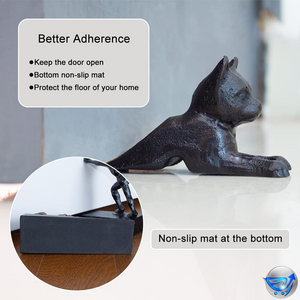 Rustic Cat Design Cast Iron Door Stopper