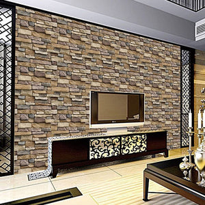 New! 3D Textured Stone Peel and Stick Wallpaper |17.71" x 393" | Pre-pasted