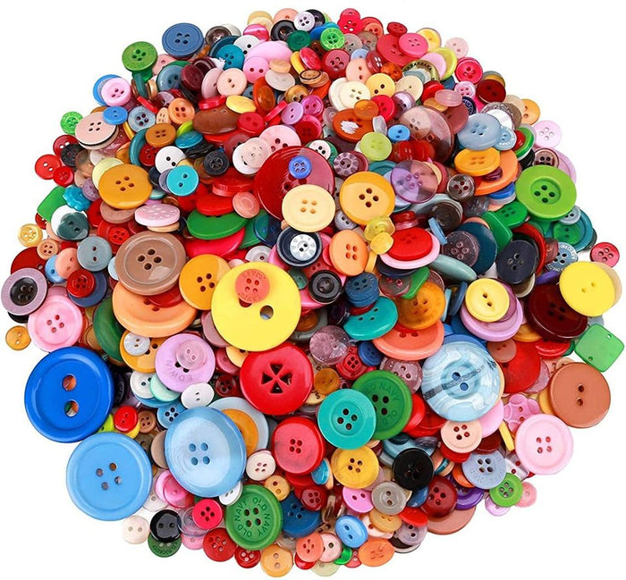 1500 pcs Round Resin Buttons Mixed Color Assorted Sizes 2 Holes and 4 Holes