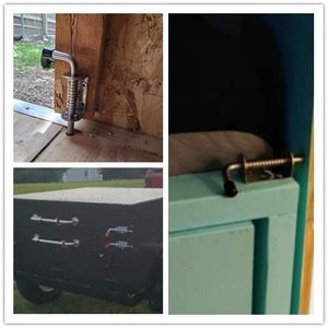 Metal Lock Barrel Bolt Spring 4 Pack Loaded Locking Latch 6.5" Long W/ Grip Durable Gate Shed Door