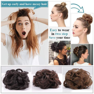 Claw Clip in Hair Bun Messy Hair Curly Wavy Ponytail Hairpieces Hair